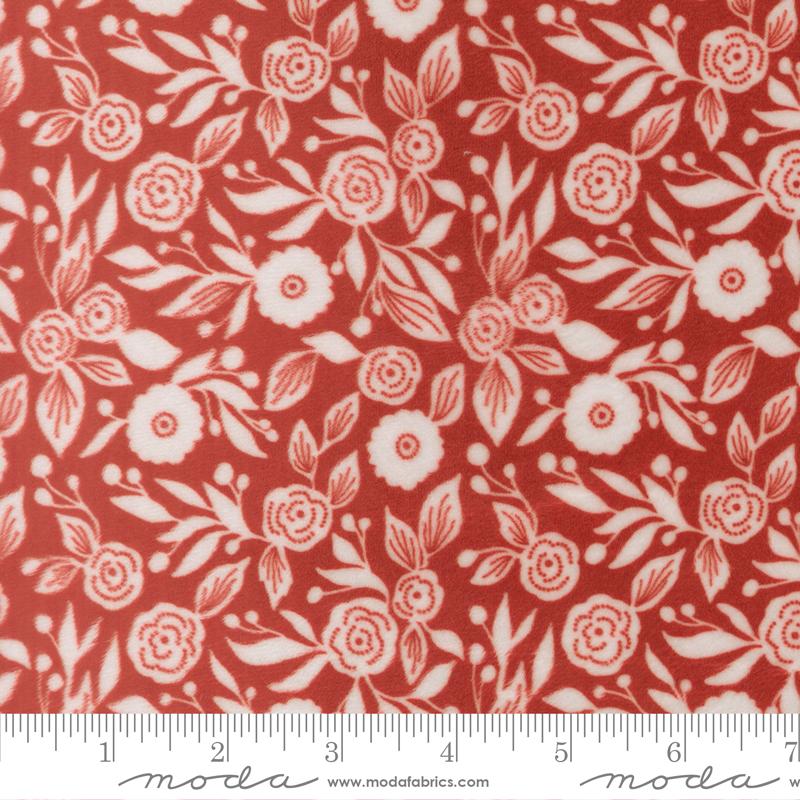 Christmas Eve Cuddle Floral Cranberry - Quilt Fabric