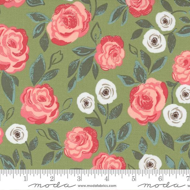 Love Note Grass - Roses In Bloom - Quilt Fabric