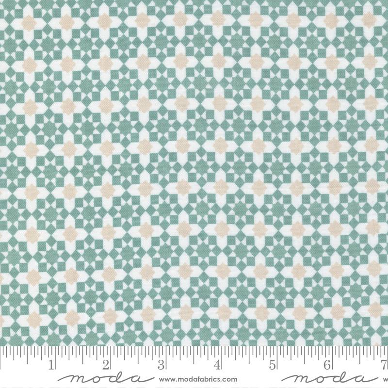 Love Note Dusty Sky - First Crush Geometric Check - Fabric