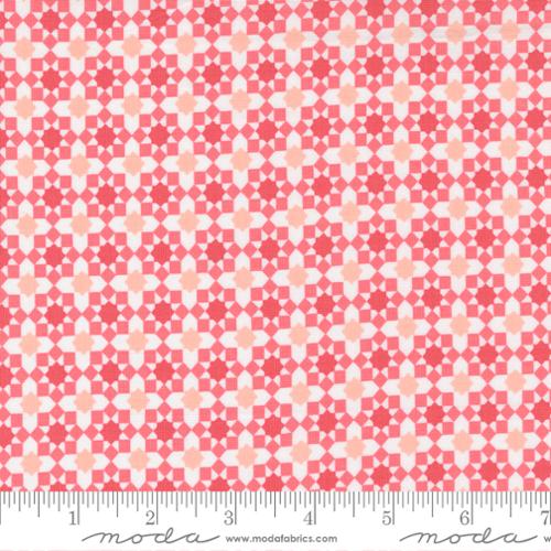 Love Note Tea Rose - First Crush Geometric Check - Fabric