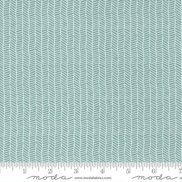 Love Note Dusty Sky - Herringbone - Quilt Fabric