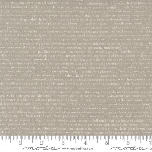 Flower Pot Taupe - Glossary Text Dictionary - Quilt Fabric