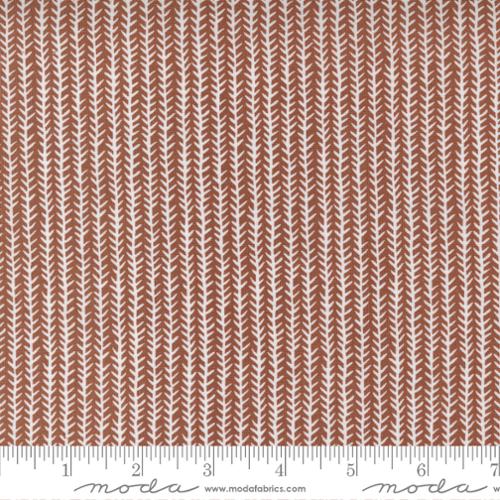 Flower Pot Clay - Sprout Stripe Herringbone - Quilt Fabric