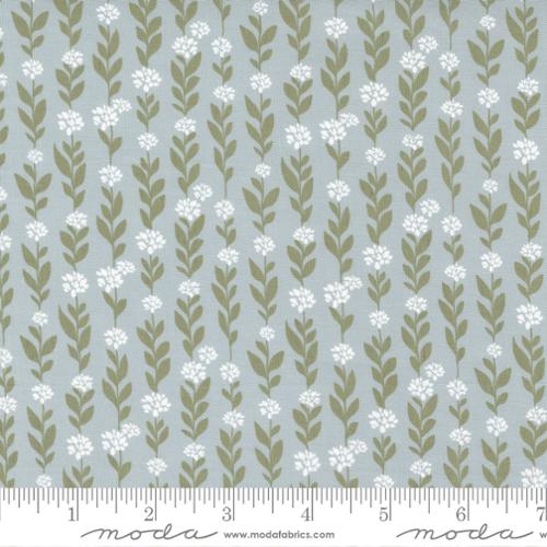 Country Rose Smokey Blue - Climbing Vine Small - Fabric
