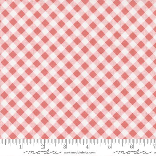 Country Rose Tea Rose - Gingham Checks and Plaids - Fabric, zoomed in. Select this picture to zoom back out.