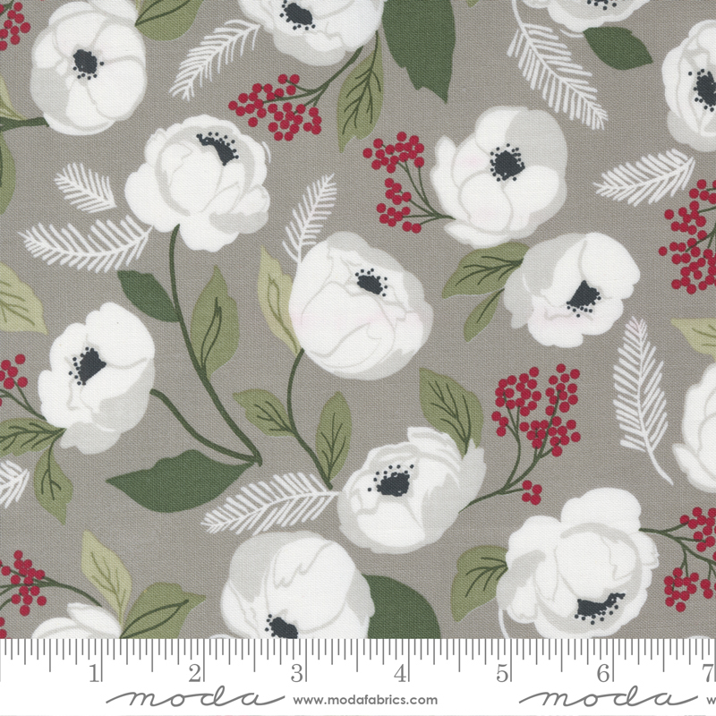 Xmas Eve Dove - Christmas In Bloom Florals - Fabric