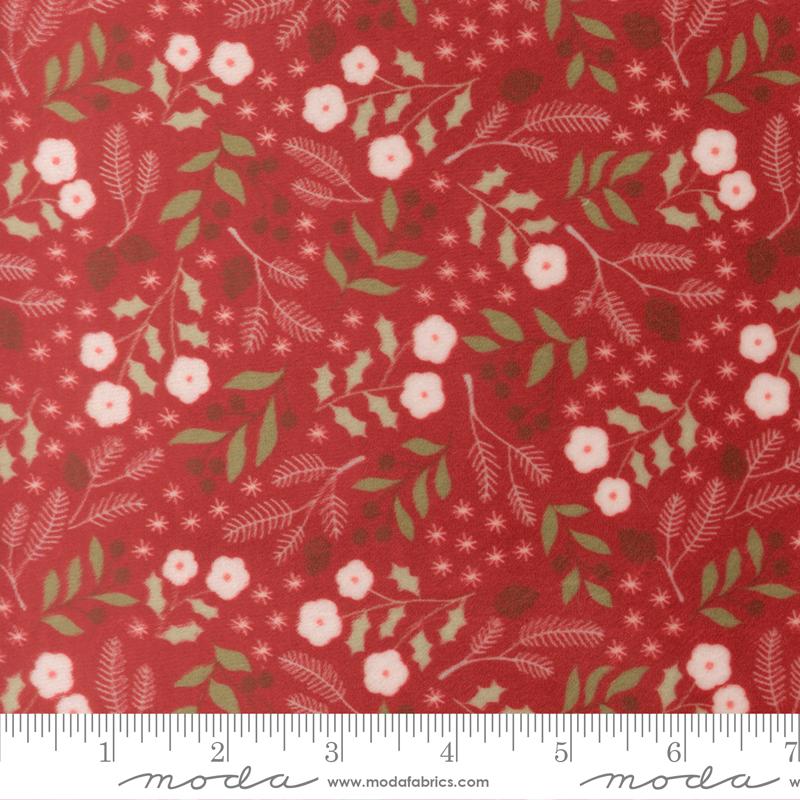 Christmas Eve Cuddle Petite Flower Cranberry - Quilt Fabric