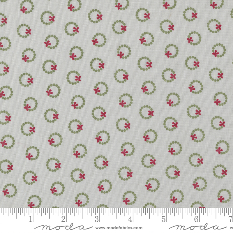 Christmas Eve Silver - Wreath Dot Blenders - Quilt Fabric