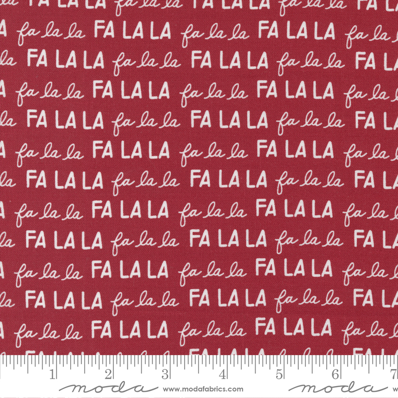 Christmas Eve Cranberry - Merry Text - Quilt Fabric