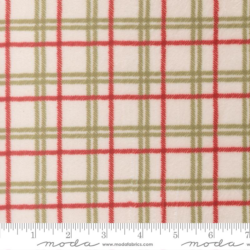 Christmas Eve Cuddle Plaid Snow - Quilt Fabric