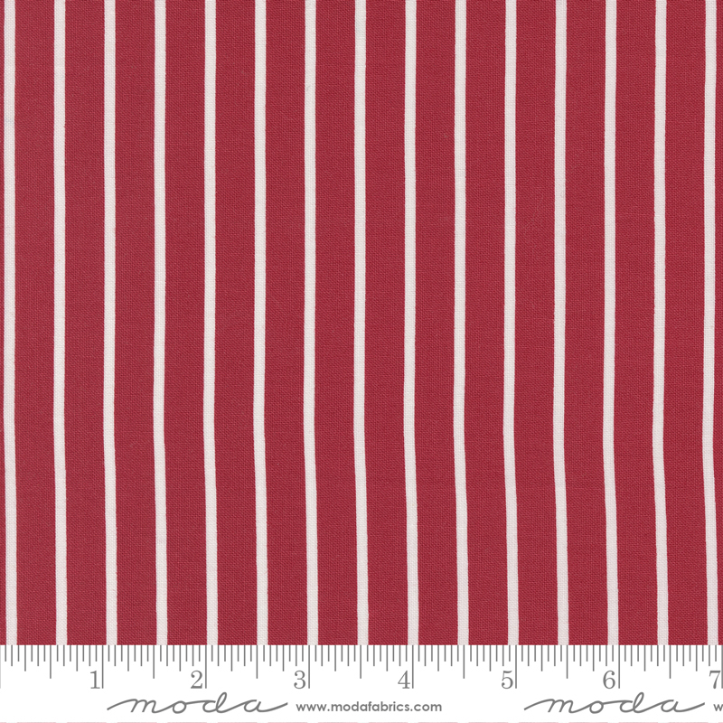 Christmas Eve Cranberry - Jolly Stripe Stripes - Fabric