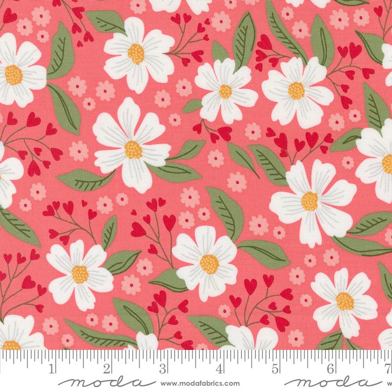 Love Blooms Flowers - Lipstick - Quilt Fabric