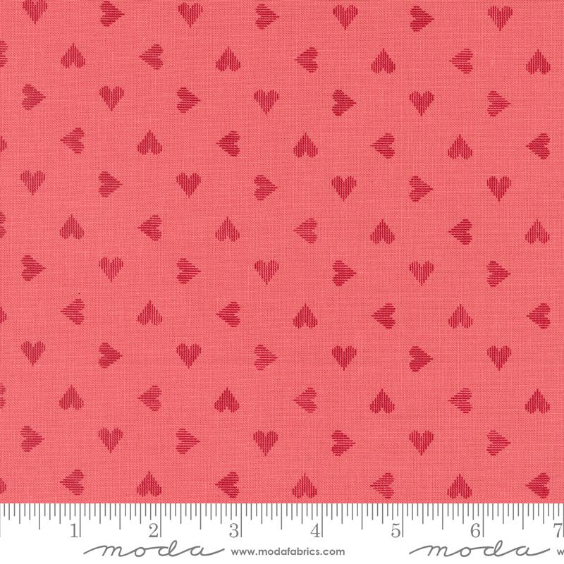 Love Blooms Hearts - Lipstick - Quilt Fabric