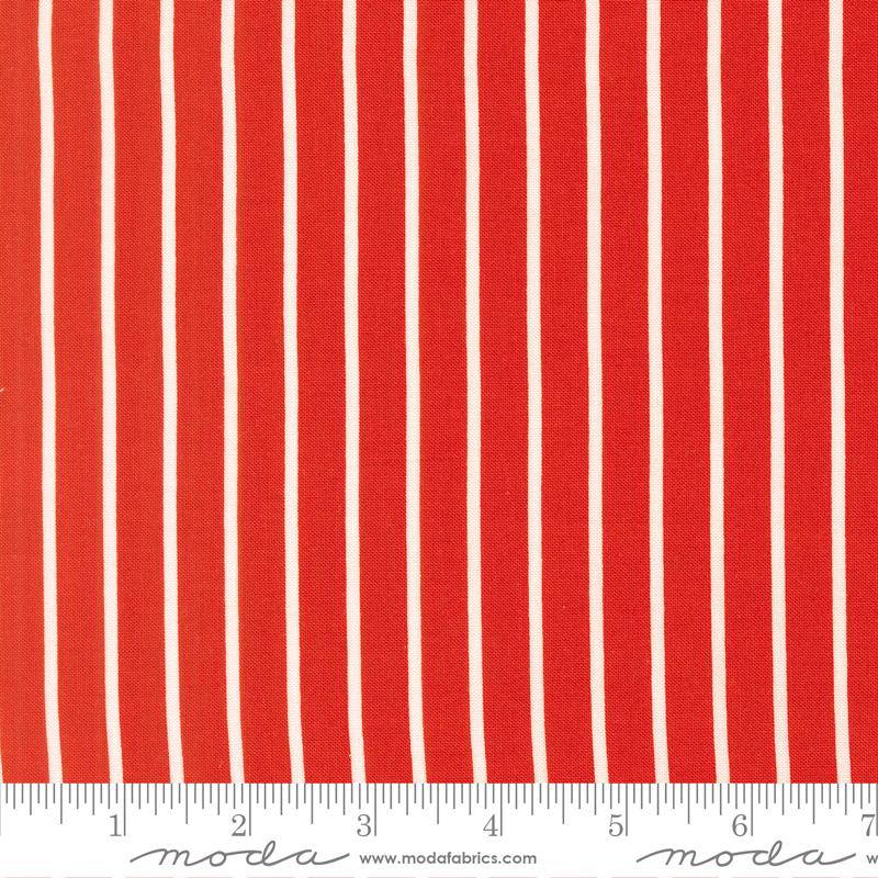 Magic Stripe Strawberry - Quilt Fabric, zoomed in. Select this picture to zoom back out.