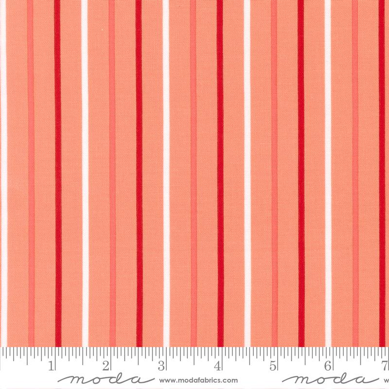 Magic Stripe Pink Lemonade - Quilt Fabric, zoomed in. Select this picture to zoom back out.