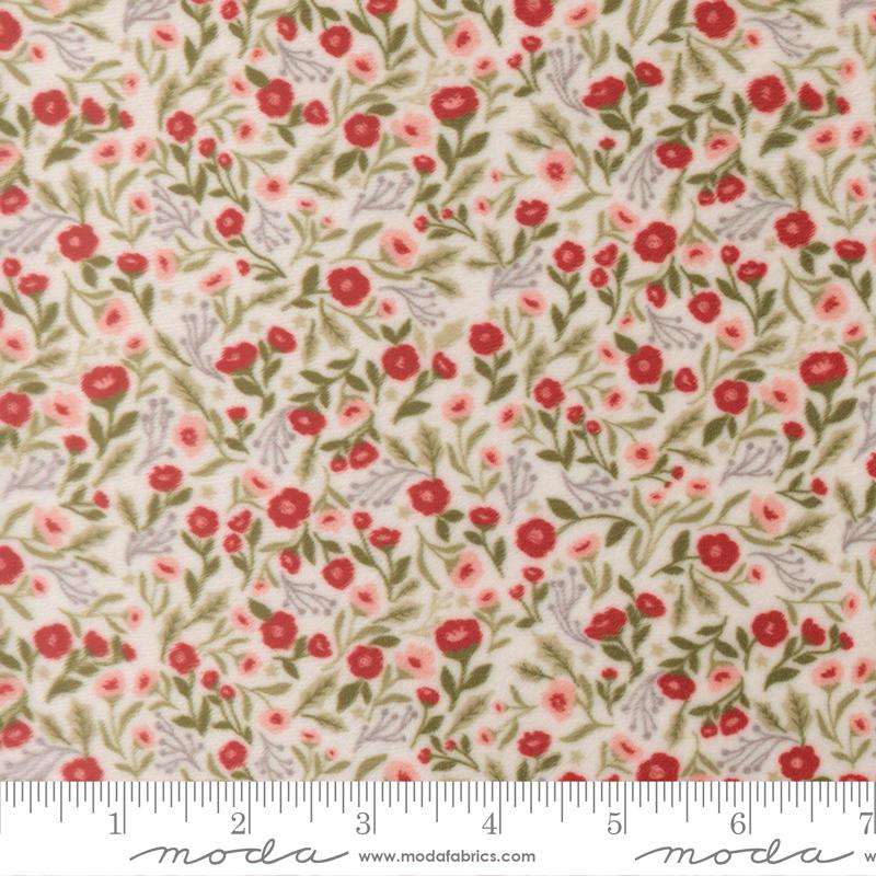Christmas Eve Cuddle Petite Floral Snow - Quilt Fabric