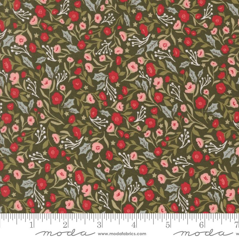 Berry And Pine Posy - Wintergreen - Quilt Fabric