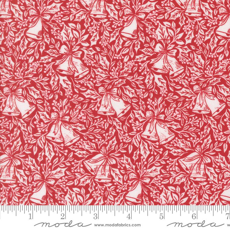 Berry And Pine Bells - Cranberry - Quilt Fabric