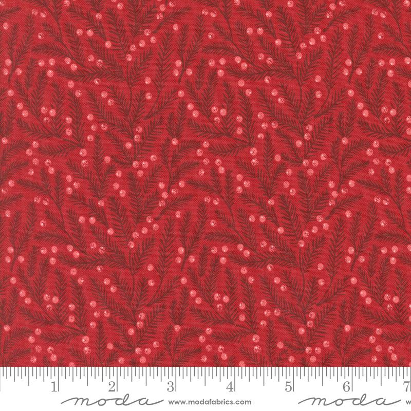 Berry And Pine Berry - Cranberry - Quilt Fabric