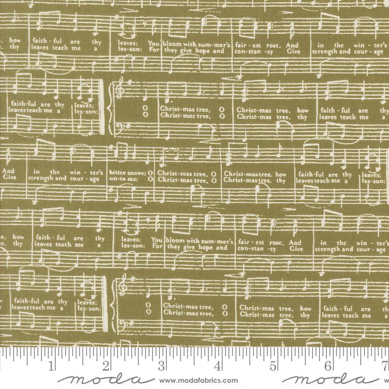 Berry And Pine Music - Sage - Quilt Fabric