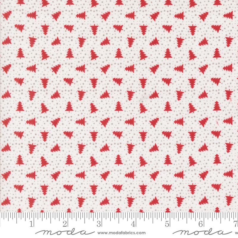 Berry And Pine Trees - Snow - Quilt Fabric