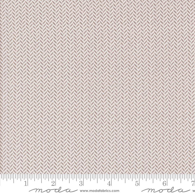 Berry And Pine Herringbone - Snow - Quilt Fabric