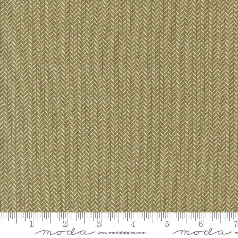 Berry And Pine Herringbone - Sage - Quilt Fabric
