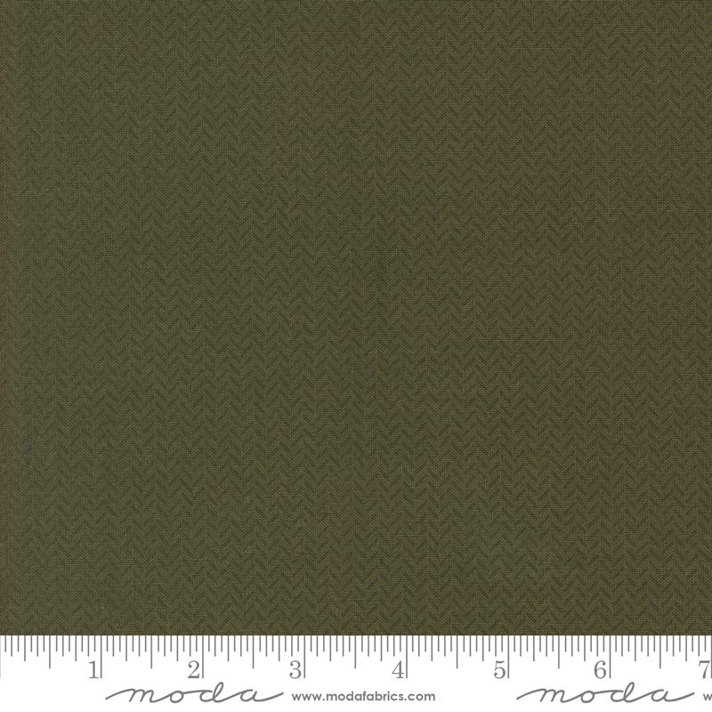 Berry And Pine Herringbone - Wintergreen - Quilt Fabric