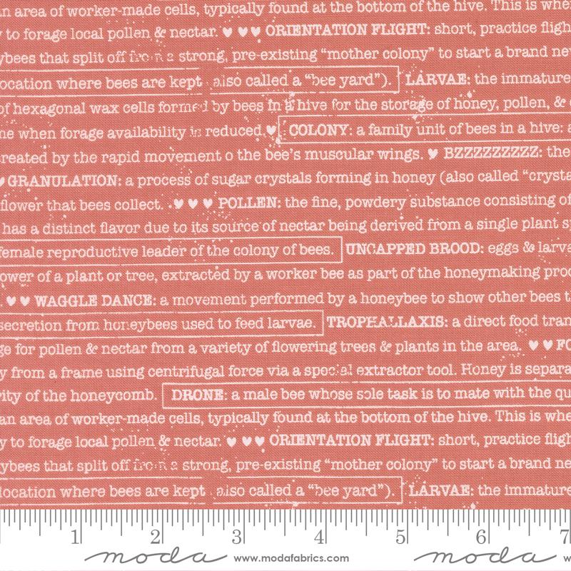 Wild Honey Text Rose Water - Quilt Fabric