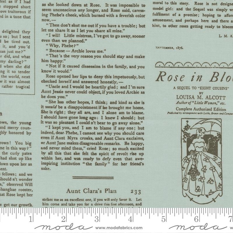 True Love Print Robins Egg - Quilt Fabric