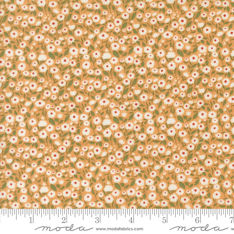 Garden Glam Floral Goldenrod - Quilt Fabric, zoomed in. Select this picture to zoom back out.