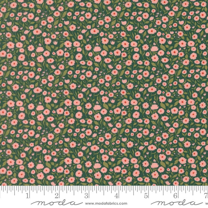 Garden Glam Floral Teal - Quilt Fabric, zoomed in. Select this picture to zoom back out.