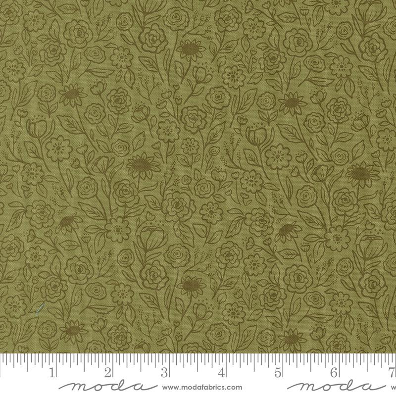 Garden Glam Sketch Grass - Quilt Fabric, zoomed in. Select this picture to zoom back out.