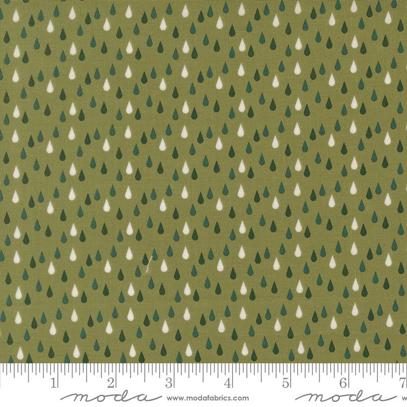 Garden Glam Raindrops Grass - Quilt Fabric, zoomed in. Select this picture to zoom back out.