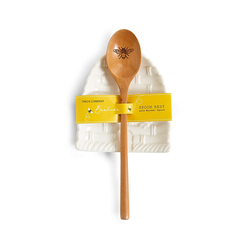 Bee Skep Spoon Rest with Spoon