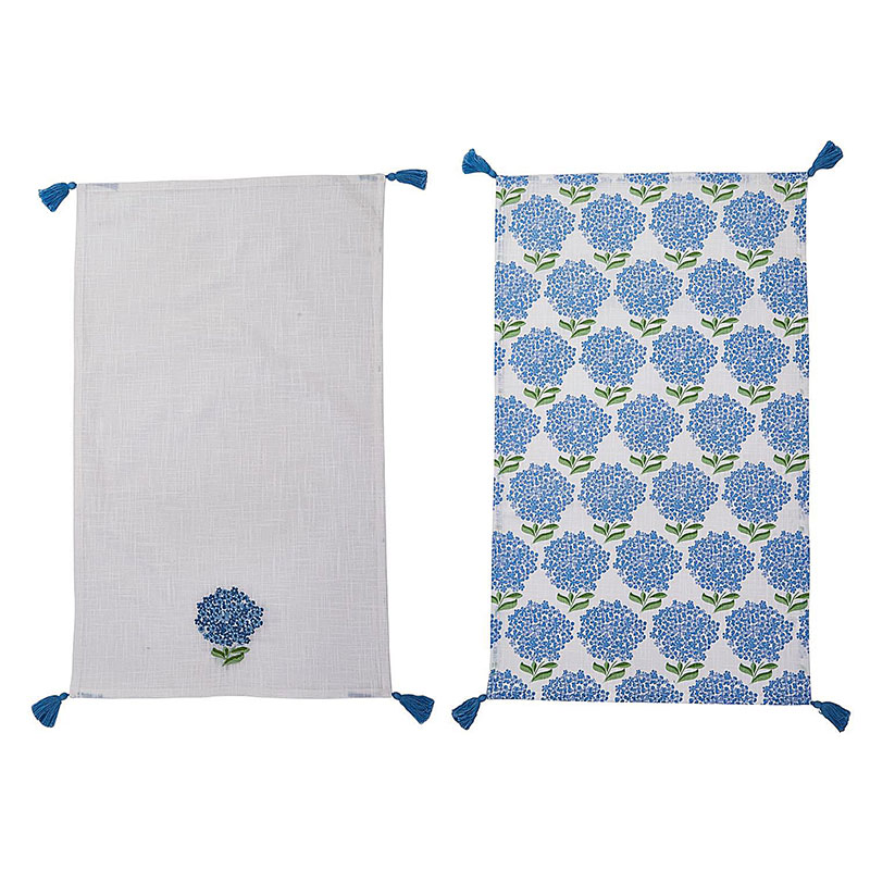 Dish Towel Hydrangea 2ct