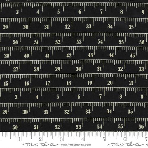 54" Measure Up Canvas Black - Quilt Fabric