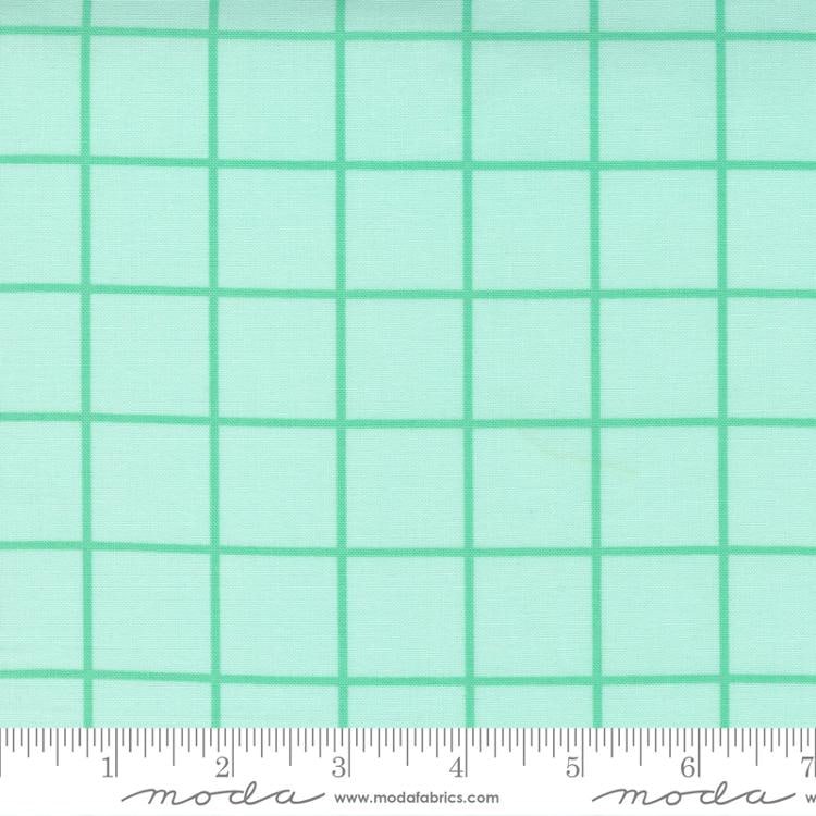 One Fine Day Aqua - Windowpane Check - Quilt Fabric