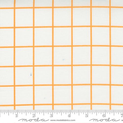 One Fine Day Ivory Orange - Windowpane Check - Quilt Fabric