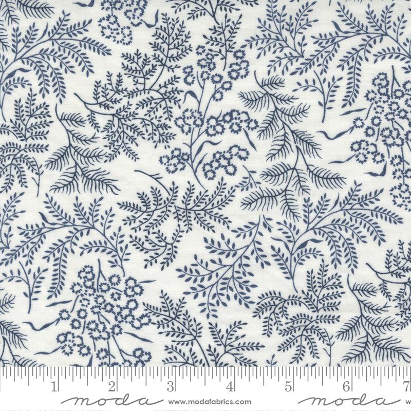 Nantucket Summer Fern Cream Navy - Quilt Fabric
