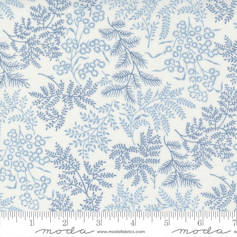Nantucket Summer Fern Cream Blue - Quilt Fabric