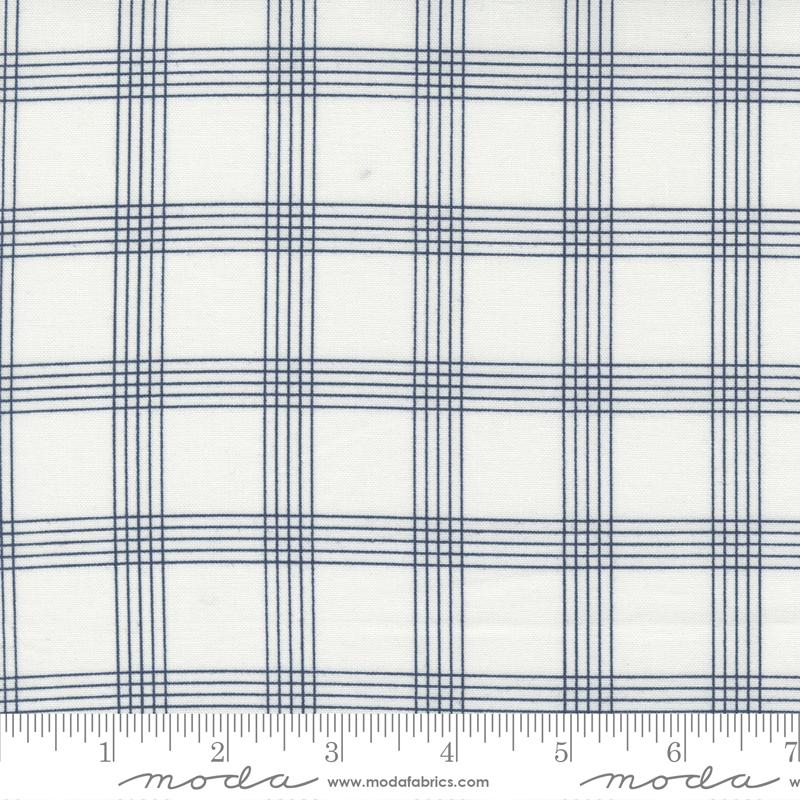 Nantucket Summer Plaid Cream Navy - Quilt Fabric