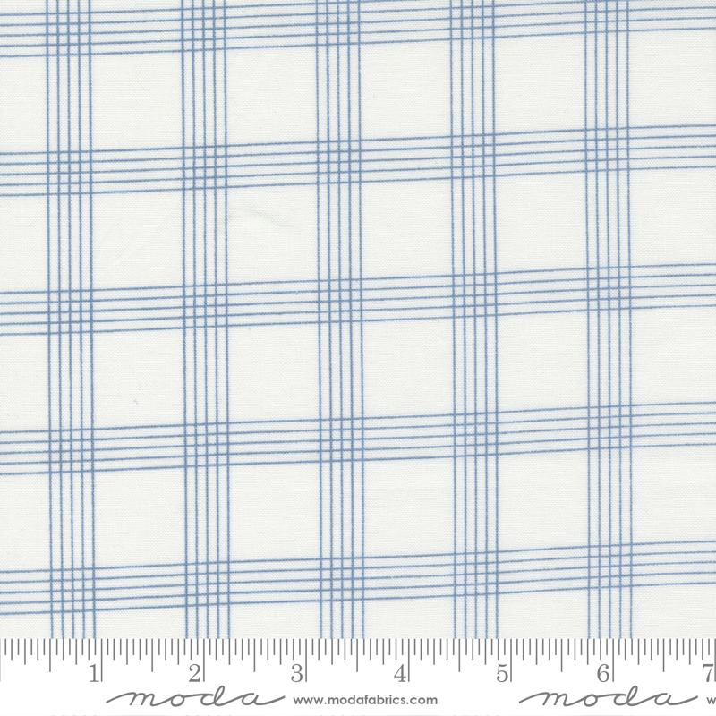 Nantucket Summer Plaid Cream Blue - Quilt Fabric