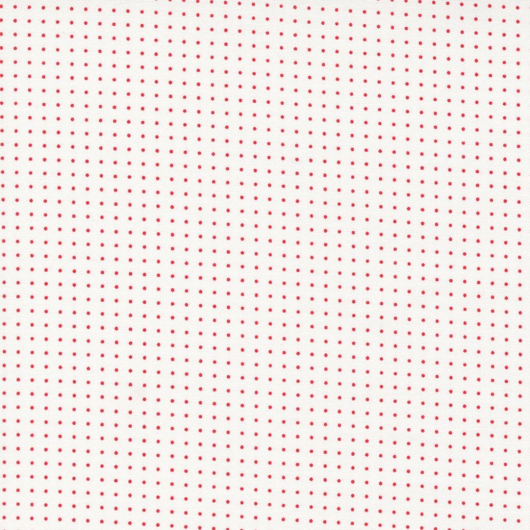 Dwell Pin Dot Cream Red - Quilt Fabric