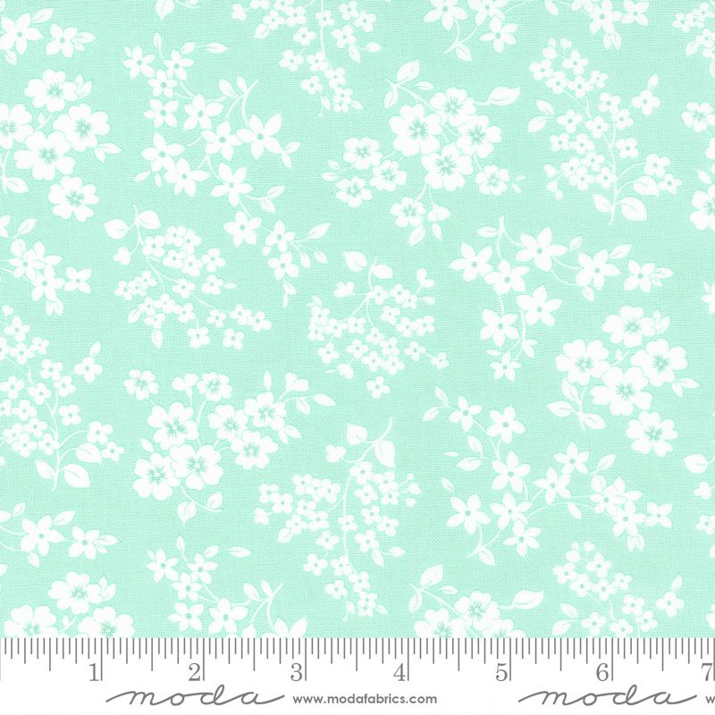 Lighthearted Gather Aqua - Florals - Quilt Fabric