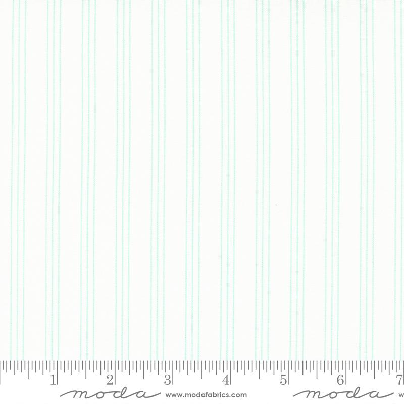 Lighthearted Stripe Cream Aqua - Stripes - Quilt Fabric