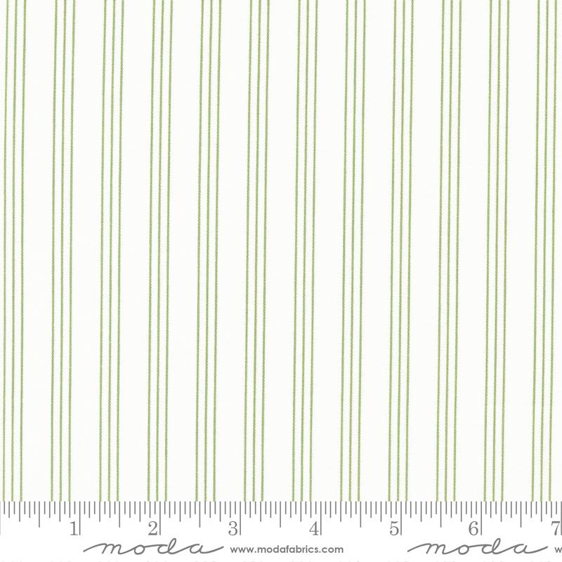 Lighthearted Stripe Cream Green - Stripes - Quilt Fabric