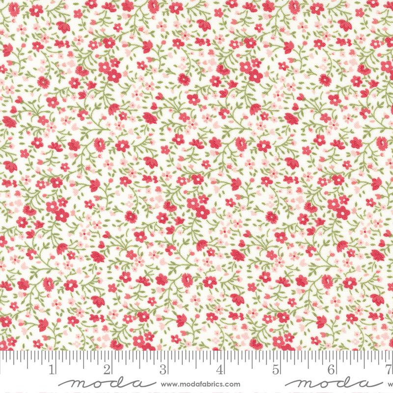 Lighthearted Meadow Cream - Small Floral - Quilt Fabric, zoomed in. Select this picture to zoom back out.