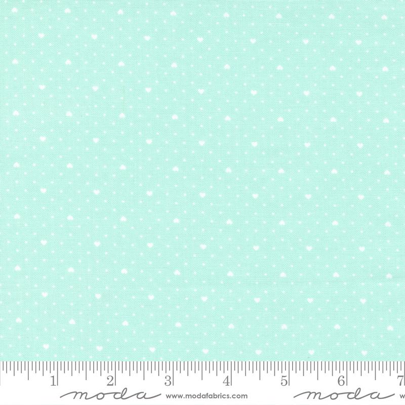 Lighthearted Heart Dot Aqua - Dots - Quilt Fabric