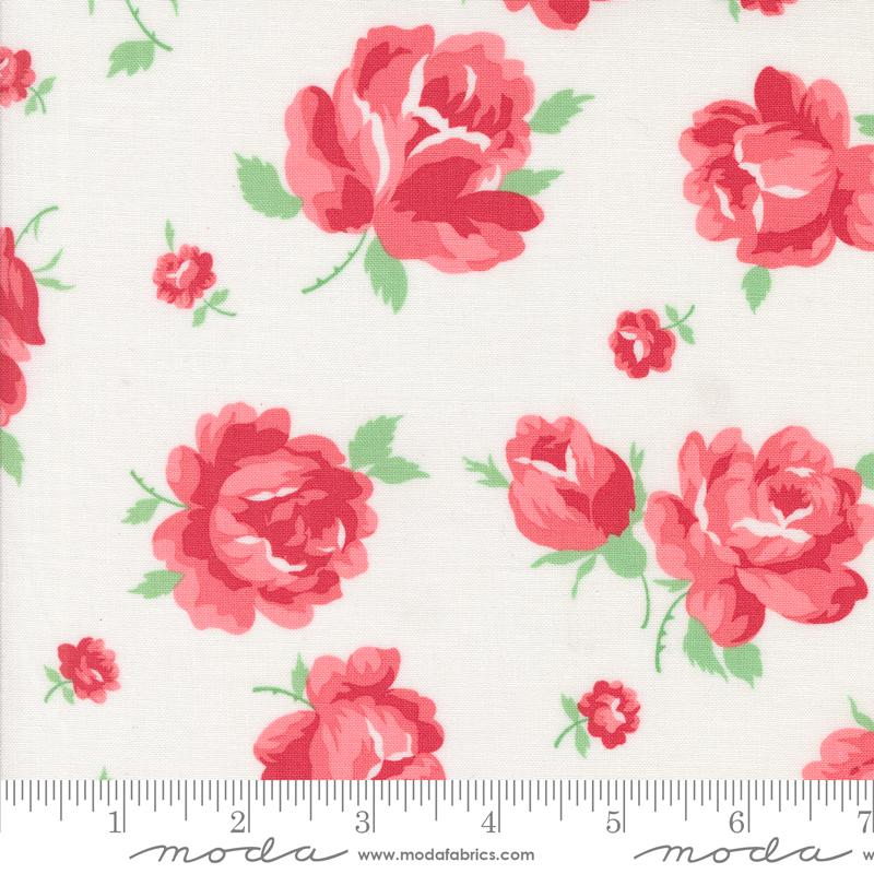 Summertime Rose Cream - Quilt Fabric